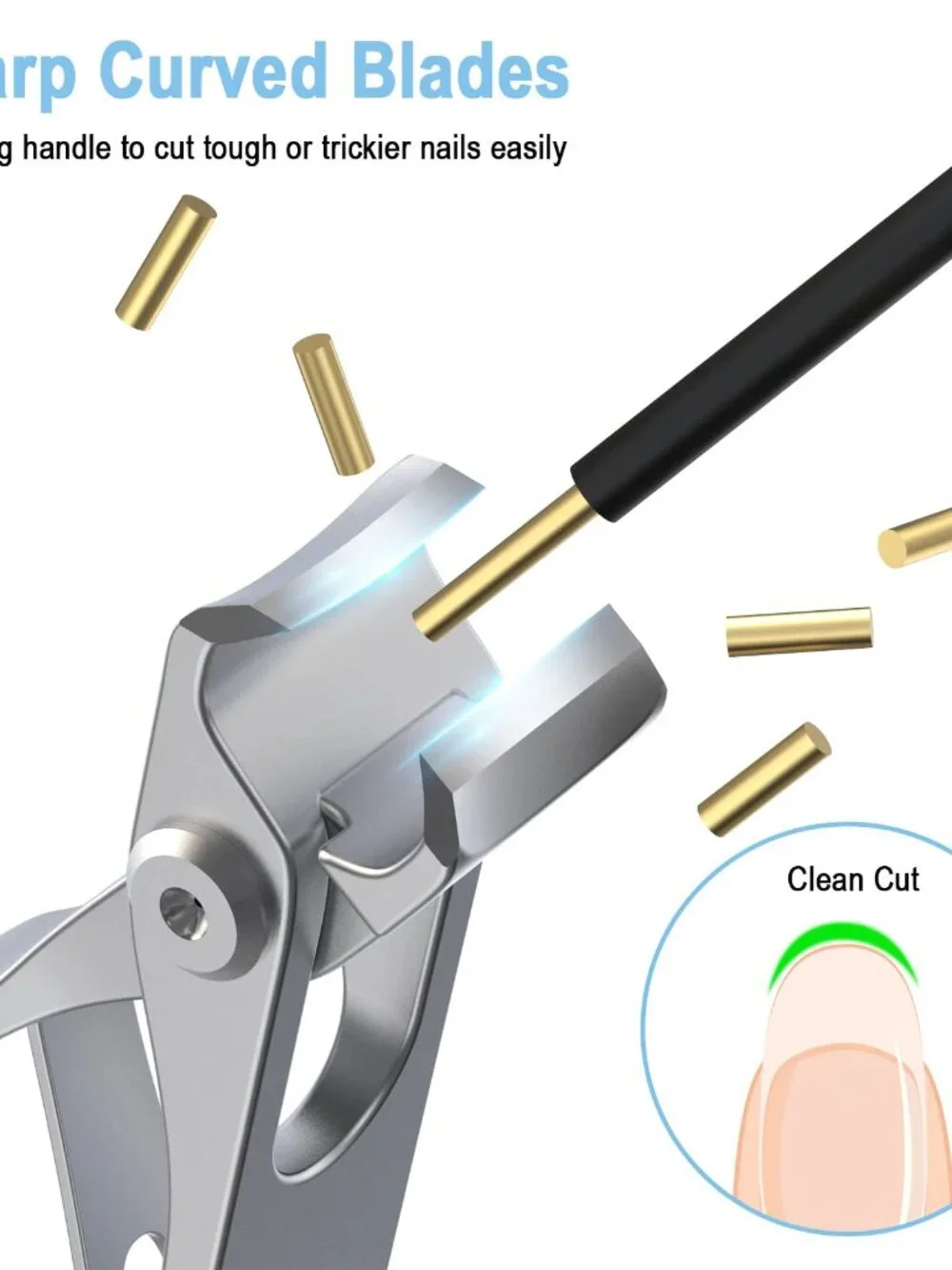 GLAMFIELDS Nail Clippers, 17mm Wide Jaw Opening Toenail Clippers for Seniors Thi